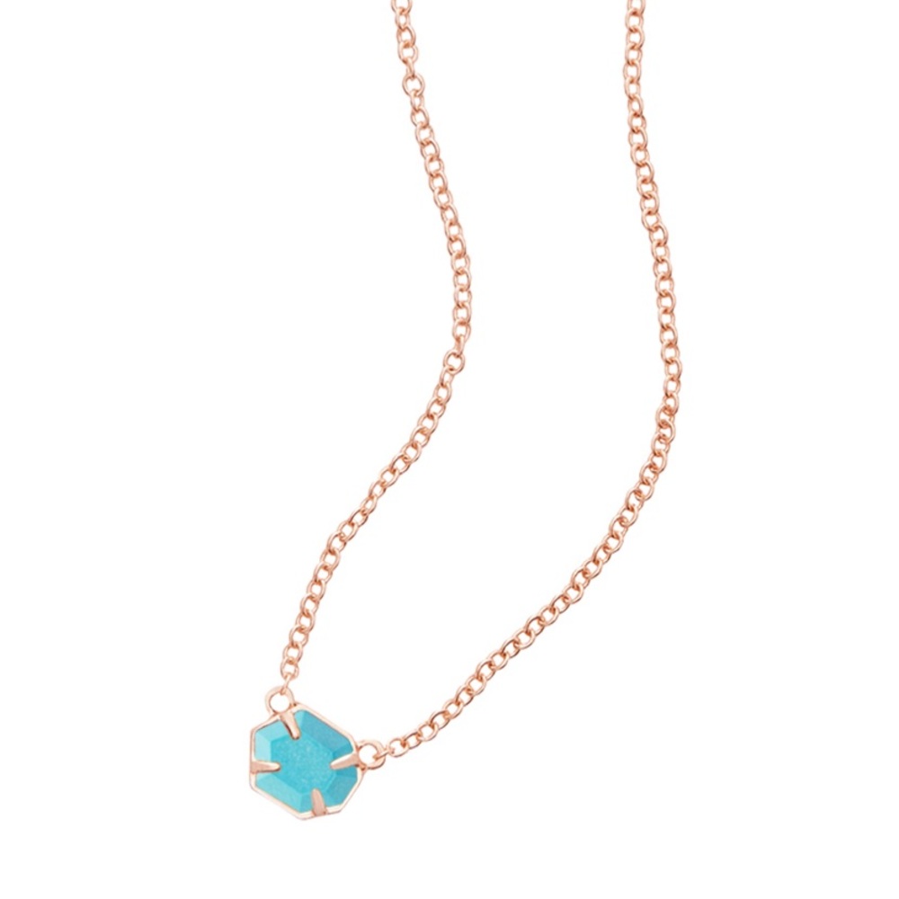 Kendra Scott Mabel Necklace in Rose Gold Turquoise
